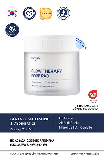 GLUTANEX Glow Therapy Pore Pad 60 adet – Gözenek Sıkılaştırıcı Peeling Ped