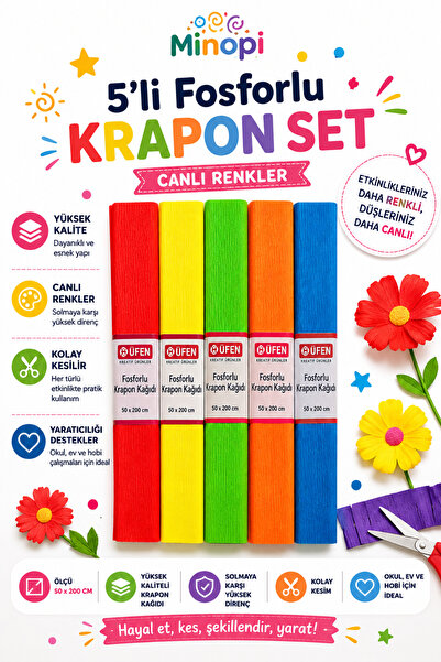 Minopi Phosphor Krapon Paper 5 Pack Mixed Phosphor Package 50X200 cm