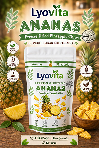 Lyovita Dondurularak Kurutulmuş (Freeze Dried) Ananas 20 g