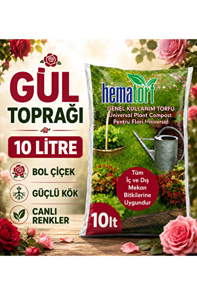 Hematorf Gül Toprağı 10 Lt - Gübreli , Ithal Torf Ilaveli