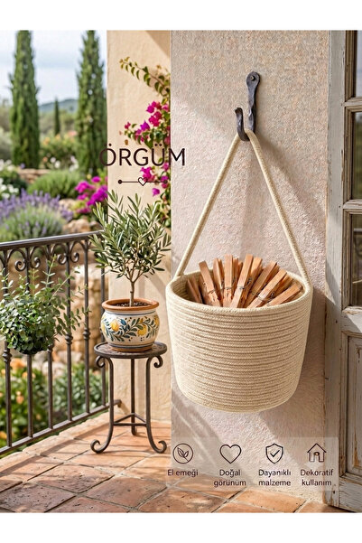 ÖRGÜM Basket Latch Basket Multi-Purpose Basket 15X15 cm Latches Not Included