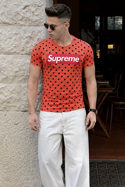 Madmext Ανδρικό T-Shirt Orange Spotted 2640