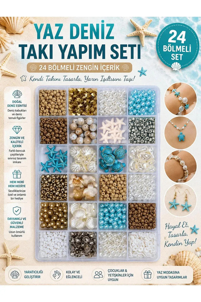 By MO Accessories Yaz Sezonu Doğal Taş Deniz Yıldızı Deniz Kabuğu Fimo Kum Bo...