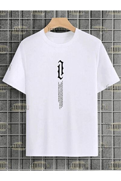 Pink Sky Unisex Vertical Printed Oversize Tshirt