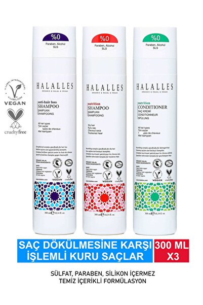 Halalles Anti-Hair Loss Shampoo Treatment Dry Hair - Sulfate Free & Vegan For...