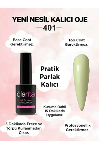 clarita All In One Yeni Nesil Kalıcı Oje 401