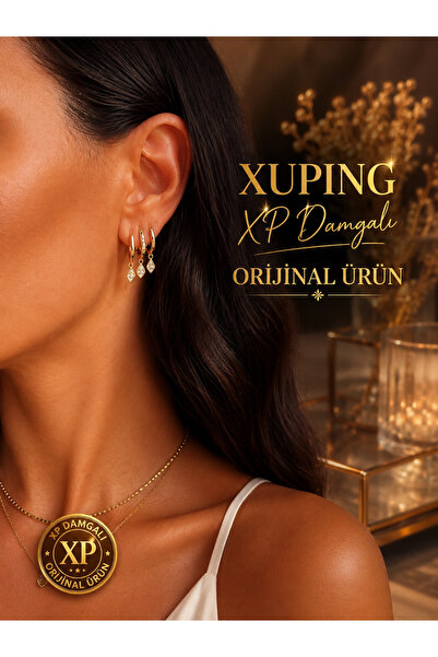 Bilge Takı Üçlü Görünümlü Zirkon Taşlı Xuping Küpe