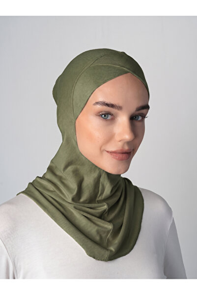 Ecardin Cross Hijab Turban Cross Neck Collar Bonnet - St 232 Khaki