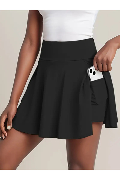 Generic Brand Women's High Waist Pocketed Sandy Short Skirt