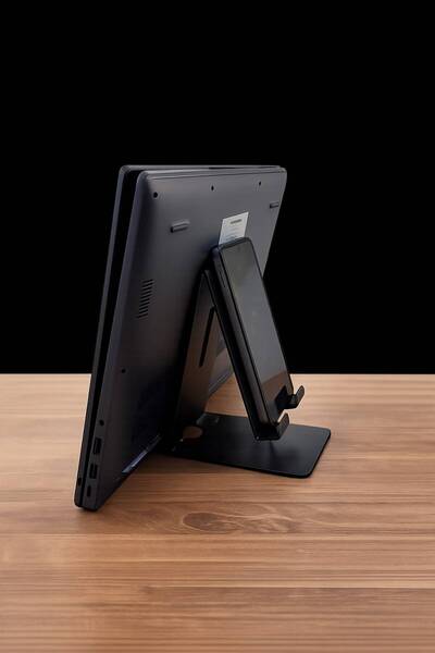 Dinamik Endüstriyel 2’si 1 Arada Telefon ve Tablet Standı Masaüstü Metal Lapt...