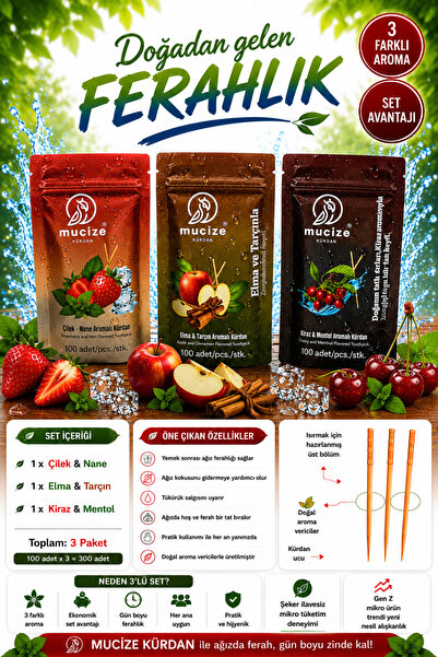Genel Markalar 3lü Set (3 adet Refill Doypak).(Çilek -Nane/Elma-Tarçın/Kiraz-...