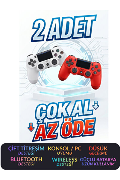 Ops PS4 - PS3 - PC - TABLET UYUMLU Kablosuz Joystick Oyun Kolu Dualshock Çift...