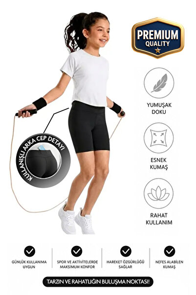 ERDEM KIDS Κοριτσίστικο κοντό κολάν με τσέπες, ψηλόμεσο, για καθημερινό τρέξι...