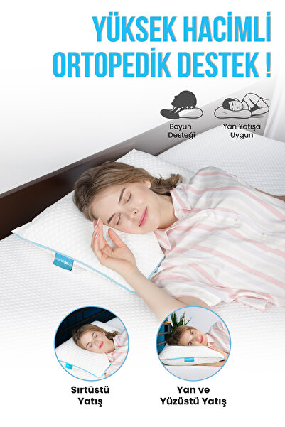 Viscofoam Shoulder Yan Yatanlar İçin Boyun ve Omuz Destekli Ortopedik Visco Yastık