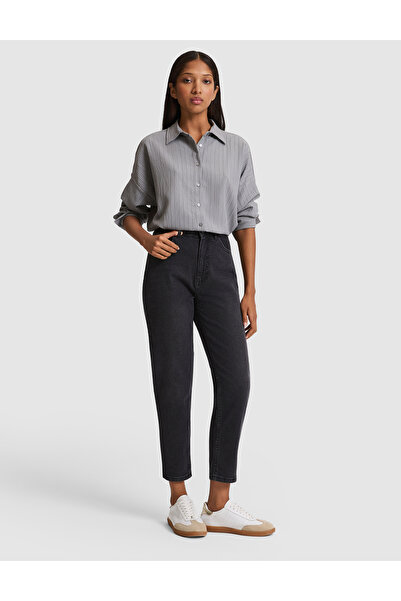 Pierre Cardin Antrasit Mom High Waist Fit Jean Pantolon 50318235-VR006