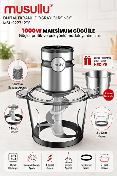 Musullu Doğrayici Ve Öğütücü - 2 Litre ( Dokunmatik)