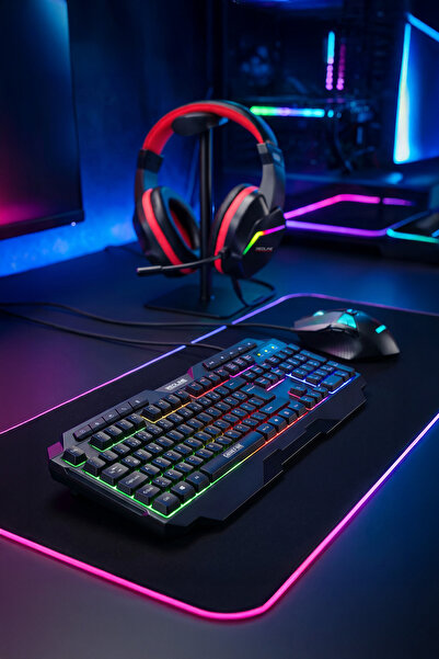 Redline RGB Gaming Set Klavye Kulaklık Mouse
