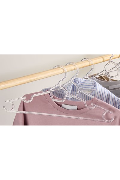 Pamir Plastik 6 Pieces Transparent Clothes Hangers Crystal Hangers