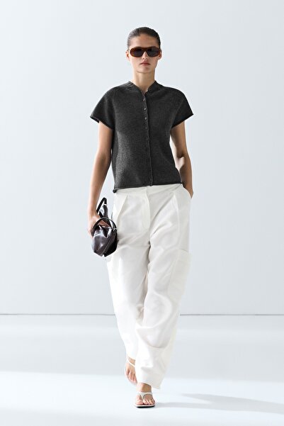 Massimo Dutti %100 kaşmir düğmeli triko yelek