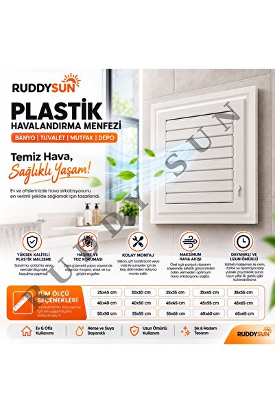 RUDDY SUN PLASTİK BANYO WC HAVALANDIRMA MENFEZİ PANJUR ACILIR KAPANIR