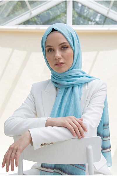 Vissona %100 Saf İpek Şal İnce Saten Vual Dokuma Fresh 90x210 Şal
