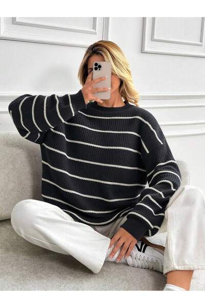 Dier Moda Pulover de damă oversize cu dungi