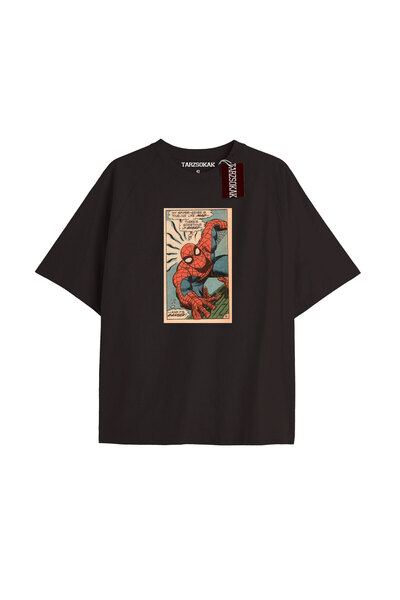 TIMESWASTINGIRL Μπλουζάκι Spider-Man με εκτύπωση εφημερίδας, μοντέλο No Way Home