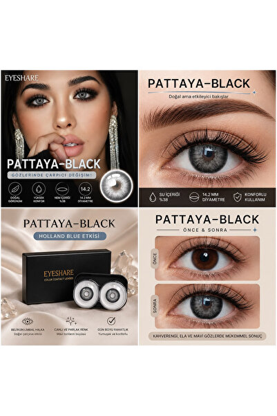 Satfinder SİYAH PATTAYA BLACK ÇİZGİLİ GÖZ LENSİ NUMARASIZ BATMA YANMA YAPMAZ ...