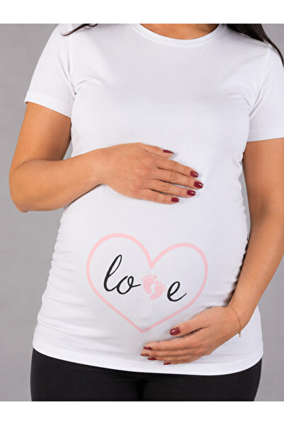 BALİNS Balins Pregnant Love T-Shirt Pink Printed