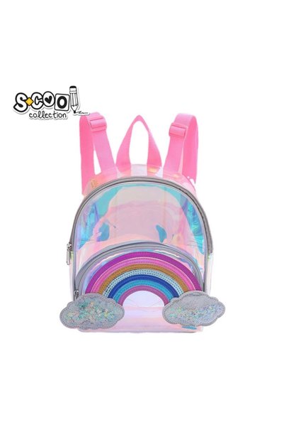 OEM Ghiozdan gradinita transparent RAINBOW, 20x26x13 CM