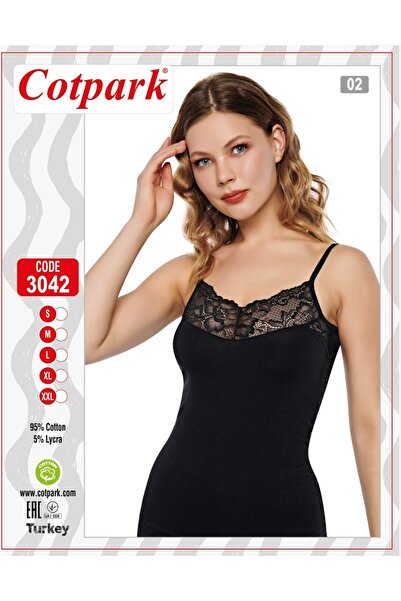 Cotpark Women's Cotton Lycra Lace Detailed Thin Strap Stylish Athlete Top 304...