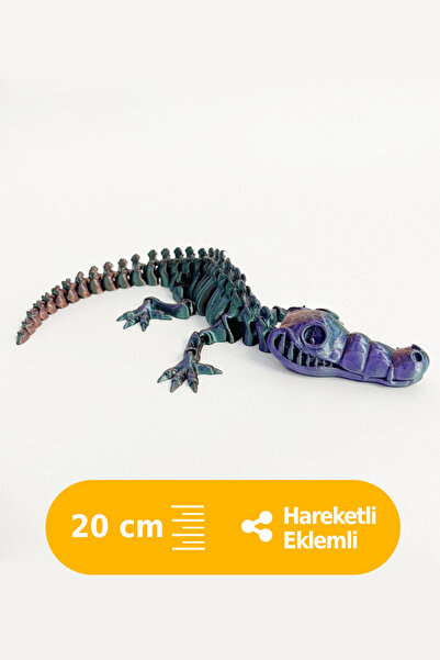 Artimon 3D Store Hareketli Timsah 3D İskelet Dinozor Parlak Renk | Oyuncak Di...