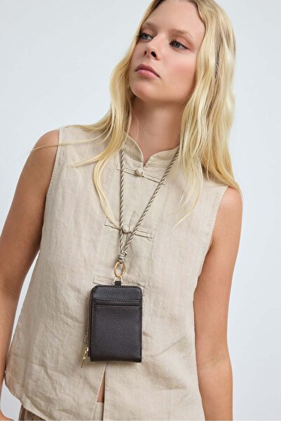 Shule Bags Palm Neck Strap Women's Wallet Bitter Brown