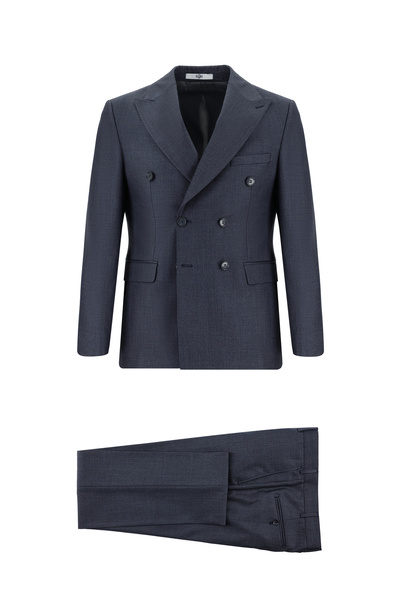 Kiğılı Costum 7 Drop Slim Fit, cu croială îngustă, la două rânduri de nasturi