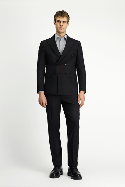 Kiğılı 6 Drop Regular Fit Standard Cut Striped Wool Double-Breasted Suit