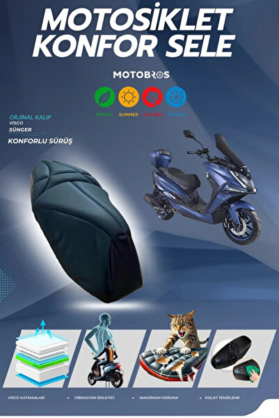 Motobros Arora Safari Pro Compatible Comfort Saddle Cover Visco Sponge Saddle...