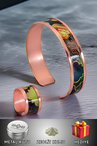 OSMANLI GÜMÜŞ Women's Copper Bracelet Ring Set - Ester Model Special Edition ...