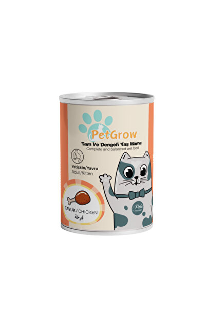 PetGrow Tavuk Etli Yavru ve Yetişkin Tam ve Dengeli Kıyılmış Kedi Konservesi ...