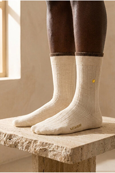 BONY SOCKS Muške čarape sa šiljcima Karirano Ecru-smeđe