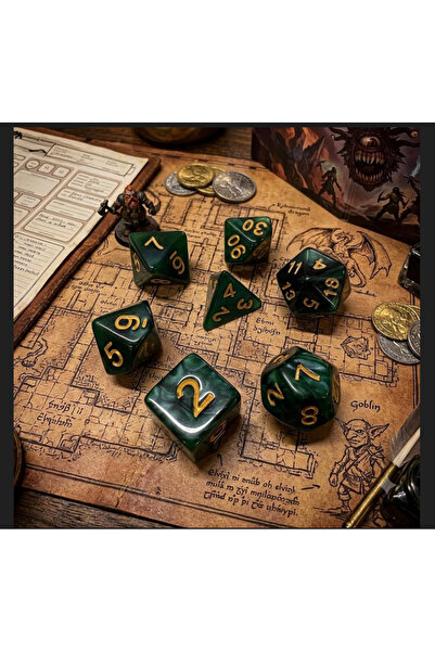 zerzembe DND EPOKSİ Frp Zar Seti 7li Set Dnd Zarı Dungeons And Dragons Masaüs...