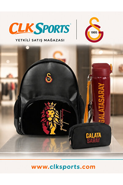 Galatasaray Leon Suni Deri Anaokulu Sırt Çantası , Çift Gözlü Kalemlik - Lisa...