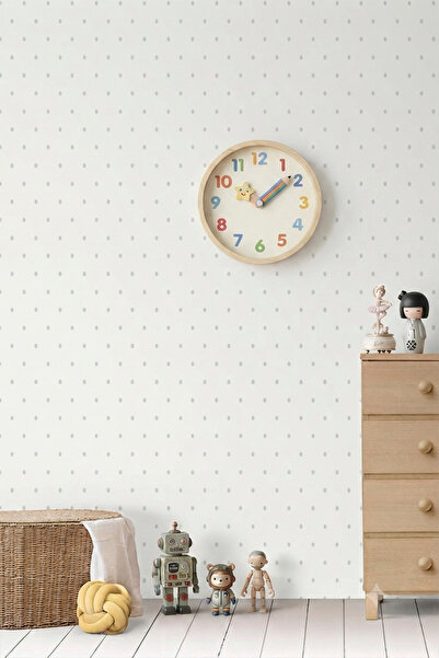Milky Baby Zümrüt Kids 418-1 Gri Nokta Desenli Çocuk Duvar Kağıdı 5,33 M²