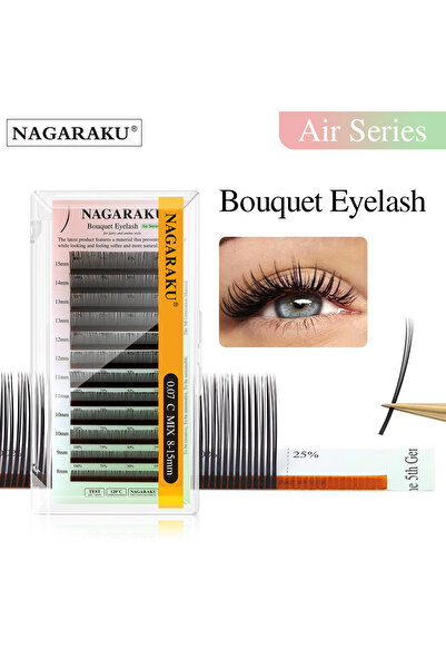 Choice MIX8-15 0.07mm D NAGARAKU 5D رموش كثيفة على شكل زهرة، ناعمة وطبيعية، ب...