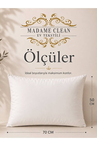 Madame Clean Home 5 Adet Antialerjik 50x70 Boncuk Slikon Yastık 1000 Gr/