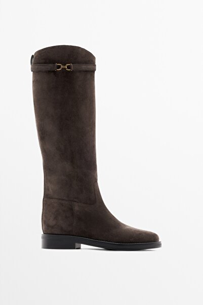 Massimo Dutti Yağlı süet binici tarzı çizme