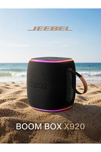 Jeebel مكبر صوت Boom Box X 920 المحمول بتقنية البلوتوث مع إضاءة LED وصوت ستيريو