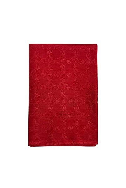 Vakko Pamuk İpek Monogram Şal 40752-kırmızı