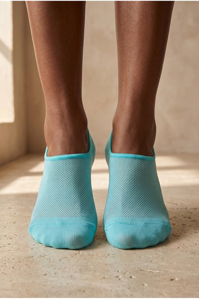Katia&Bony Women's basic color invisible ballerina socks blue