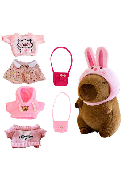 Choice1 Pink-B Capybara Plush Toy Capybara Plush Toy Set Including Clothes an...
