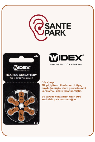 WİDEX İsitme Cihazi Pili - 1 Paket 312 Pil - Kulak Cihazi Pili - İsitme Cihazi Pili 312